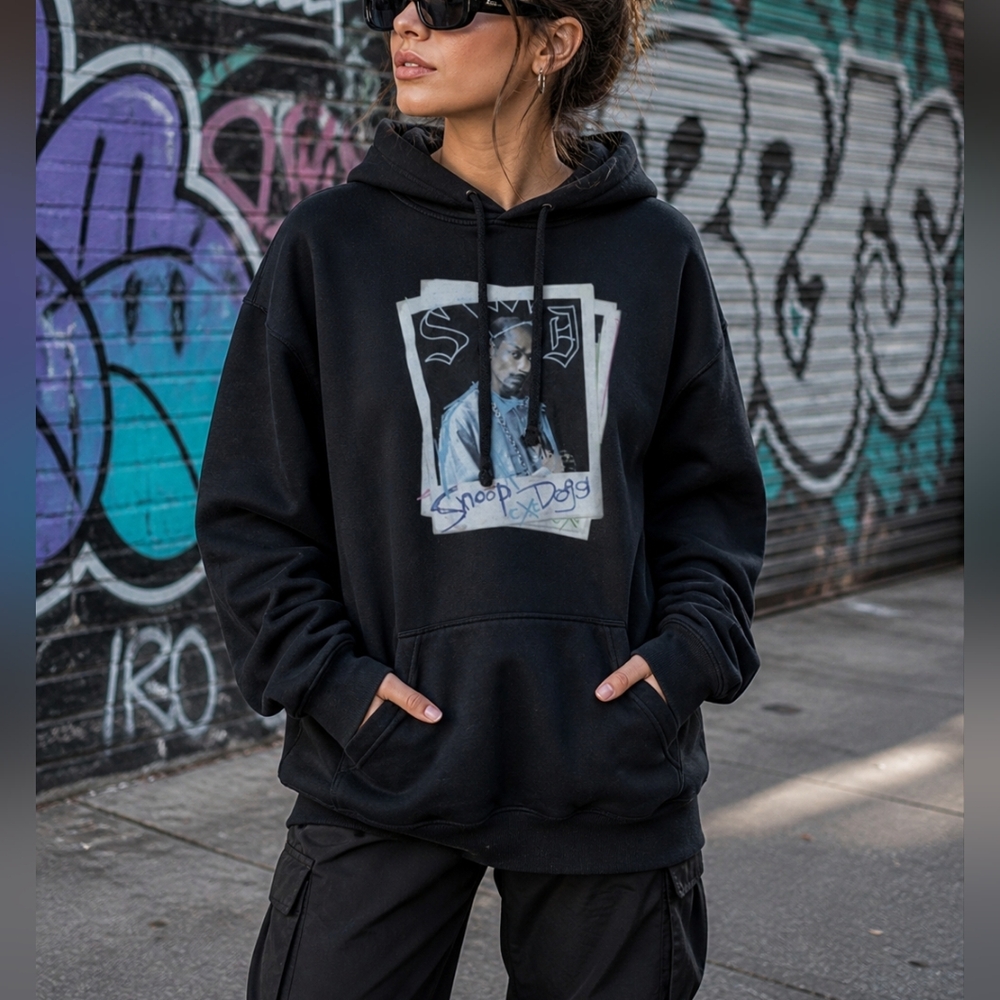 Hip Hop Royalty Snoop Dogg Hoodie Black Graphic Sweatshirt Size M  Pullover